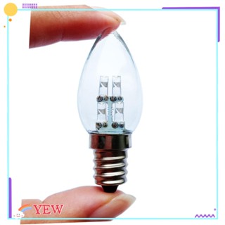 Yew หลอดไฟคริสตัล LED 4 ดวง 0.8W 3000K 6500k E12 สีขาวอบอุ่น ขนาดเล็ก