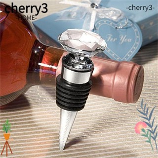 Cherry3 จุกปิดขวดไวน์คริสตัล โลหะผสมสังกะสี 3 ชิ้น