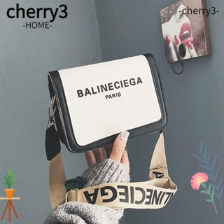 Cherry3 กระเป๋าสะพายไหล่ ผ้าแคนวาส ทรงสี่เหลี่ยม ขนาดเล็ก แบบพกพา สําหรับผู้หญิง