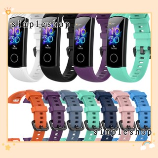 ❀SIMPLE❀ Soft Wrist Strap Sport Watch Band for Honor Band 5 4 Bracelet Replacement Classic Smart Wristband Silicone/Multicolor