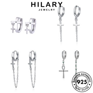 HILARY JEWELRY ผู้หญิง 925 แท้ เกาหลี ต่างหู ข้ามง่าย มอยส์ซาไนท์โกลด์ เงิน ต้นฉบับ Silver ห่วง หนีบ แฟชั่น เครื่องประดับ เครื่องประดับ ตุ้มหู M094