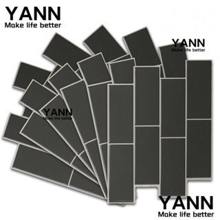 Yann1 สติกเกอร์วอลเปเปอร์ติดผนัง ลายอิฐ กระเบื้องใต้ดิน สีเทา กันน้ํา ลอกออกได้ ทนทาน สําหรับตกแต่งบ้าน ห้องครัว