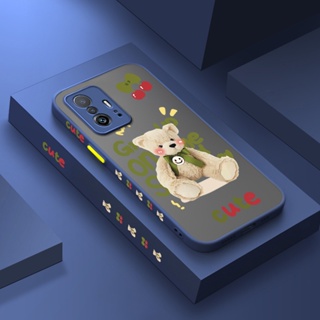 เคสมือถือ แบบแข็ง ขอบซิลิโคน ลายการ์ตูนหมีน่ารัก กันกระแทก สําหรับ Xiaomi 12T Pro 11T Pro