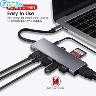 ฮับอะแดปเตอร์ Usb Type C 9 In 1 พร้อมตัวขยายพอร์ต Hdmi 4k Pd Gigabit Ethernet Vga Usb3.0 Audio Sd tf