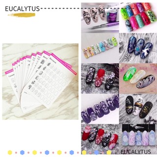 EUTUS แม่แบบฝึกทําเล็บ DIY สําหรับฝึกทําเล็บ 12 ชิ้น