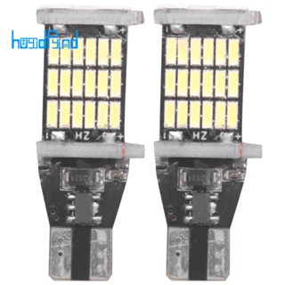 หลอดไฟถอยหลังรถยนต์ LED T15 W16W 45 SMD 4014 6000K สีขาว 2 ชิ้น