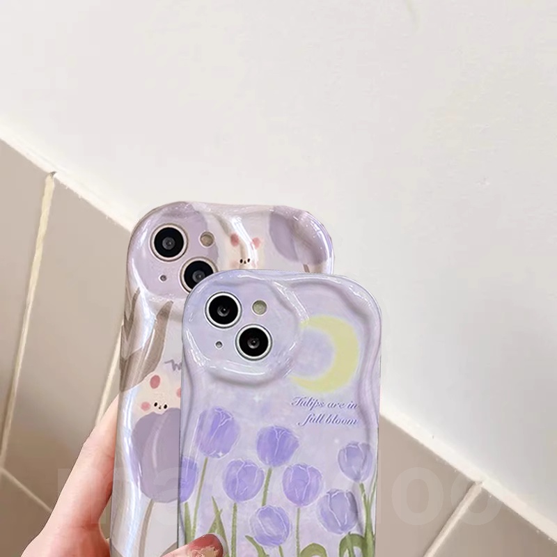 Casing For OPPO Reno 15 ProMax 15F Pro Max 14 14F 13 12 11 F 10 Pro+ 8T 8 5G 7Z 8Z 7 4G 6 6Z 5Z 5F 5 4 Pro A73 A94 A93 A78 A16 A16S A74 A95 A55 A54 A15 A52 A53 A33 A31 Cute Purple sky Tulip Cartoon Rabbit Soft Phone Case NY 37 - รูปที่ 3