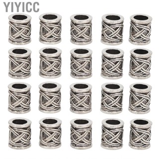 Yiyicc Hair Tube Beads Scratch Resistant Sturdy Vintage Alloy DIY Beard Versatile for Role Play Women