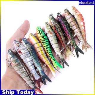 Charles เหยื่อตกปลา แบบหลายส่วน พร้อมตะขอแหลม 10 สี