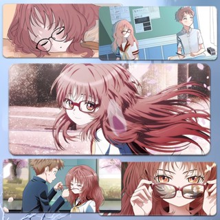 แผ่นรองเมาส์ คีย์บอร์ด The Girl I Like Forgot Her Glasses Mouse Pad Mie Ai Oversized Table Mat Komura Kaede Keyboard Pad Anime Surroundings