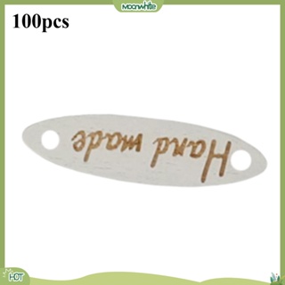 [MOONWHITE] กระดุมไม้ พิมพ์ลายตัวอักษร แฮนด์เมด DIY สําหรับตกแต่งสมุดภาพ 100 ชิ้น