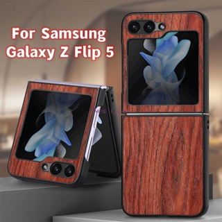 เคสโทรศัพท์มือถือหนัง กันกระแทก ลายไม้ไผ่ พร้อมขาตั้ง สําหรับ Samsung Galaxy Z Flip 5 ZFlip 5 Zflip5 Flip5 5G 2023