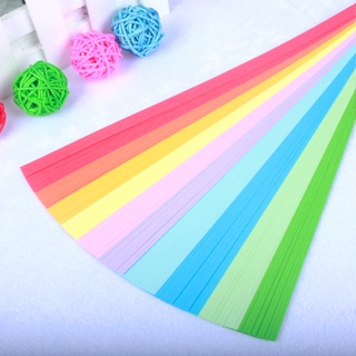 แถบกระดาษ รูปดาว สีรุ้ง แฮนด์เมด DIY สําหรับเด็ก 900 ชิ้น ต่อชุด 10 สี