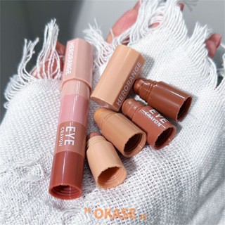 HERORANGE ปากกาอายแชโดว์ 4 สี Lying Silkworm ไฮไลท์ One Touch Forming Earth Color Pearlescent Fine Flash Lazy Eyeshadow Stick Ready