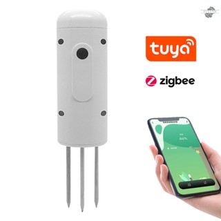 {fly} Tuya Zigbee เครื่องวัดความชื้นในดิน แบบไร้สาย IP67 กันน้ํา สําหรับสวน ฟาร์ม ปลูกต้นไม้