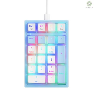 [DZ] Iblancod K10 คีย์บอร์ดตัวเลข มีสาย 21 ปุ่ม ไฟแบ็คไลท์ RGB สีเหลือง สําหรับพุดดิ้ง