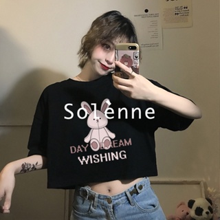 Solenne  เสื้อครอป เสื้อยืดผู้หญิง ครอป baby tee สาวเรโทร 2023 NEW Style สบาย ทันสมัย High quality สไตล์เกาหลี A99J58L 36Z230909