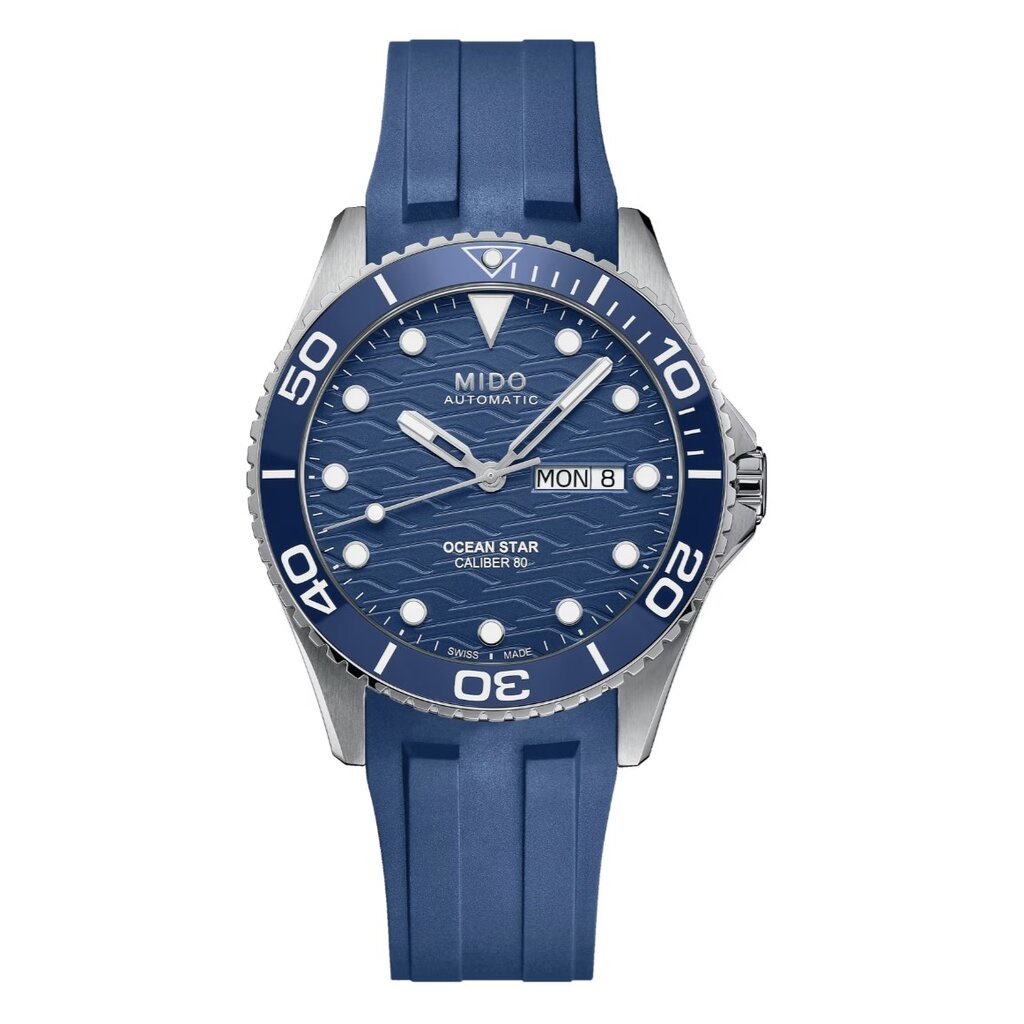 (เครื่องศูนย์ไทย 2 ปี) MIDO AUTOMATIC OCEAN STAR 200C Blue Dial (สายยางน้ำเงิน) รุ่น M042.430.17.041