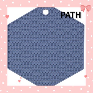 Path แผ่นซิลิโคนรองแก้ว ทนความร้อน 7 X 7 X 0.23 นิ้ว 4 สี สําหรับตกแต่งห้องครัว 4 ชิ้น