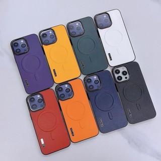 เคท ไอโฟน Magnetic Wireless Charging Leather เคส iPhone 14 pro max Phone case iPhone12 iPhone13 Pro max เคสกันกระแทก