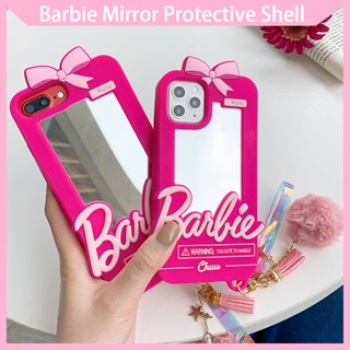 เคสโทรศัพท์มือถือซิลิโคน ลายบาร์บี้น่ารัก สีชมพู สําหรับ iPhone 14 13 12 11 Pro Max IX XS Max XR i7 I8 i6 i6s plus