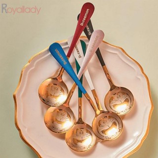 #ROYALLADY#Spoon ช้อนสเตนเลส 410 สีดํา สําหรับร้านกาแฟ ขนมหวาน