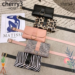 Cherry3 กระเป๋าคาดเอว หนัง PU ลายเสือดาว 2 In 1 สําหรับผู้หญิง