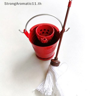 Strongaromatic ถังไม้ถูพื้นจิ๋ว 1:12 สําหรับบ้านตุ๊กตา 1 ชุด