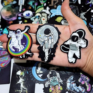 สติ๊กเกอร์ NASA (ชุด3) โทนสีดำ นักบินอวกาศ ติดแน่น กันน้ำ (50 ชิ้น) astronaut sticker