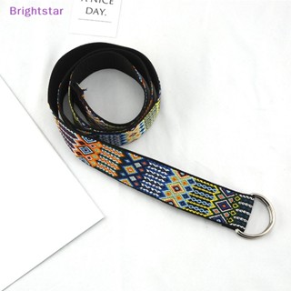 Brightstar เข็มขัดผ้าใบ พิมพ์ลายโบฮีเมียน D-Ring หัวเข็มขัดผ้าใบ ลําลอง สําหรับผู้หญิง ใหม่