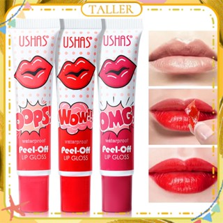 ✧Ready Stcok Ushas Peel-off Lip Glaze Water Gloss Moisturizing Matte Finish Dyed Lip Liquid Easy To Color Long Lasting Lip Makeup 3 Colors TALLER