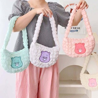 กระเป๋าสะพายใหล่ puffy CAREBEAR - มีทั้งหมด 4 ลาย - งานนุ่ม ลื่น - ขนาด 22×16×5 cm