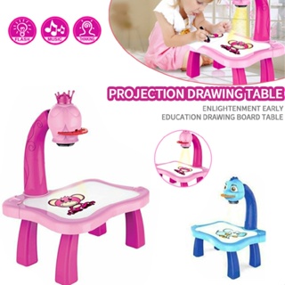 Painting Drawing Table Toy Set Led Projector Music Toys Kids Arts Crafts