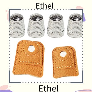 Ethel1 ปลอกหนังโลหะ สีเงิน สําหรับเย็บผ้า 6 ชิ้น