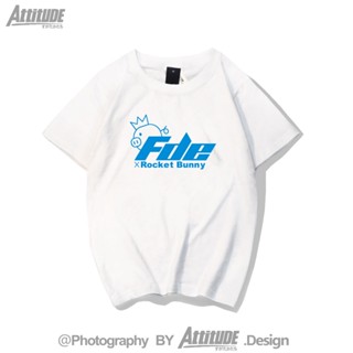 Attitude Japan JDM เสื้อยืดแขนสั้น พิมพ์ลายจรวด กระต่าย FDE Toyota GR86BRZ สําหรับผู้ชาย