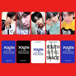 โปสการ์ด ZB1 Debut Album YOUTH IN THE SHADE Photocards ZEROBASEONE Lomo Cards Zhang Hao Jiwoong Hanbin Matthew Taerae Rickey Gyuvin Gunwook Yujin Kpop 5 ชิ้น/ชุด