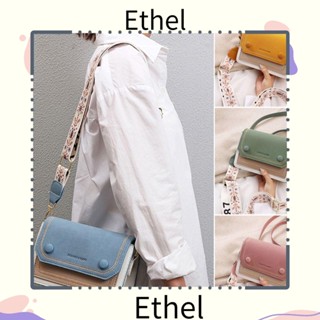 Ethel1 กระเป๋าถือ กระเป๋าสะพายไหล่ หนัง PU ทรงสี่เหลี่ยม สายกว้าง สําหรับสตรี