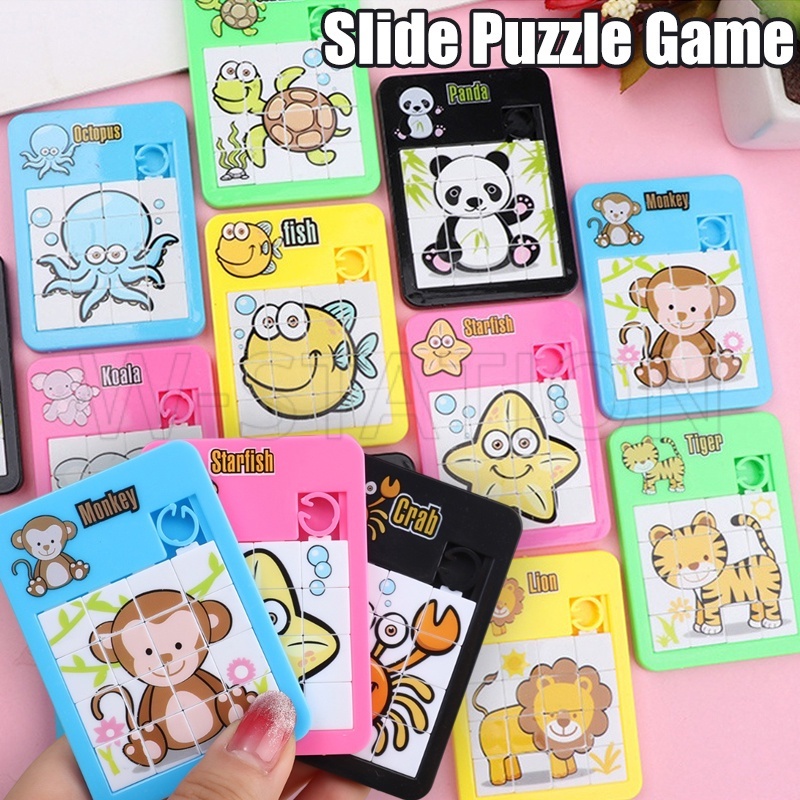 1 ชิ้น เกมปริศนาสไลด์สัตว์ไม้ / การ์ตูนสัตว์น่ารัก เขาวงกต ถนน เขาวงกต ของเล่น / ของเล่นฟิดเจ็ต แบบพกพา สําหรับเด็ก / ปริศนาพัฒนาสมอง / ของเล่นทางปัญญาเพื่อการศึกษาในช่วงต้น