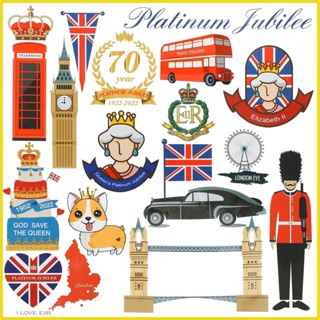 Queens Jubilee สติกเกอร์แจ็คยูเนี่ยน 70th Queens Jubilee 2022 สําหรับตกแต่งปาร์ตี้ สหราชอาณาจักรลอนดอน iadth