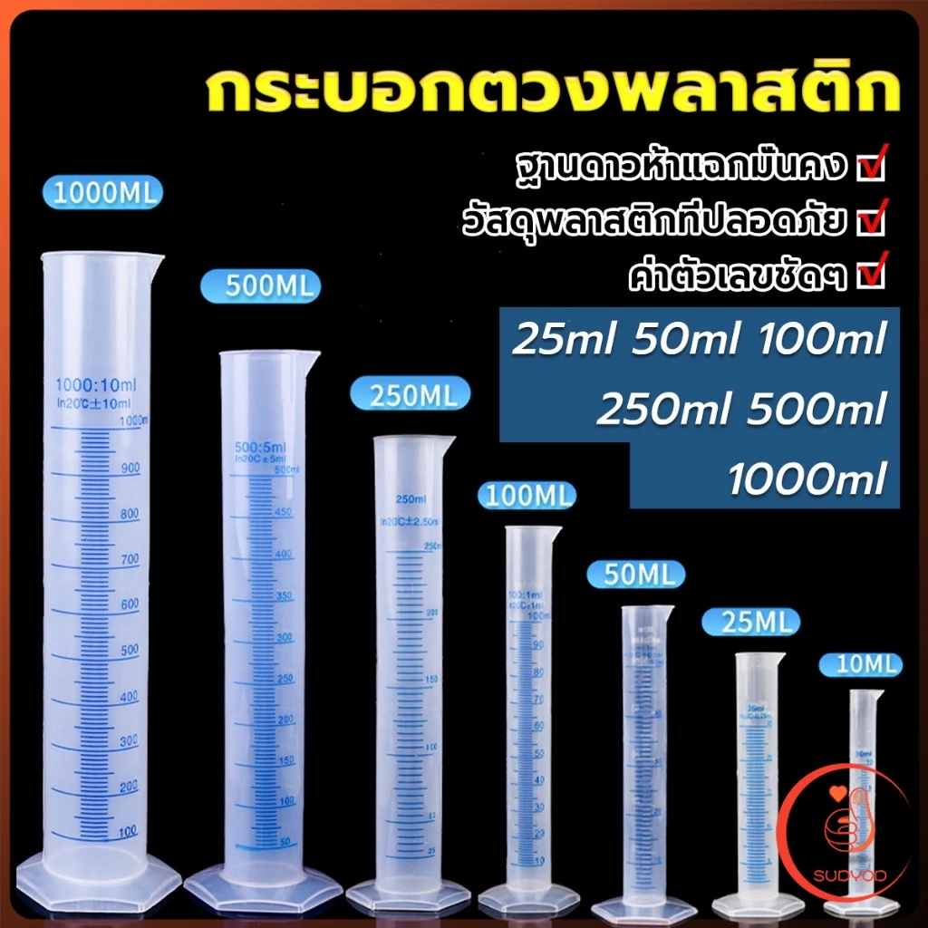 กระบอกตวงพลาสติก พลาสติก มีขนาดตามความต้องการใช้งาน Plastic measuring cup