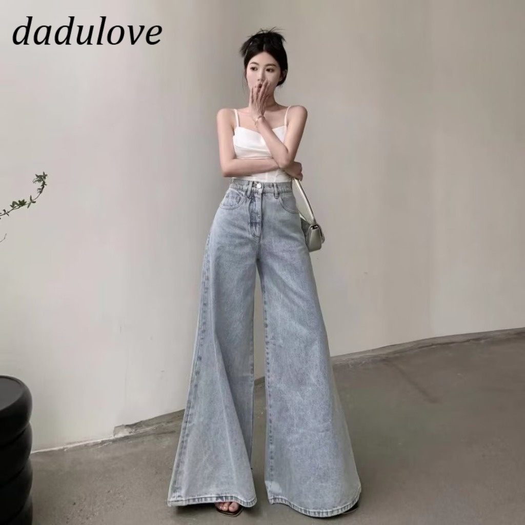 DaDulove New American Ins High Street Retro Jeans Niche High Waist Loose Wide Leg Pants Large Size Trousers