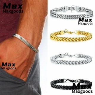 Maxg สร้อยข้อมือ กําไลข้อมือโซ่ สีทอง ของขวัญ สําหรับผู้ชาย