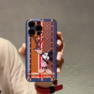 LV เคสโทรศัพท์มือถือหนัง ลายมิกกี้เมาส์ สําหรับ iphone14 13 12 pro max 14 11 14pro 14plus 13 12 11 promax