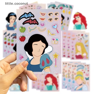 [little.coconut] สติกเกอร์จิ๊กซอว์ ลายการ์ตูนเจ้าหญิงดิสนีย์ DIY ของเล่นเสริมการเรียนรู้เด็ก 8 ชิ้น