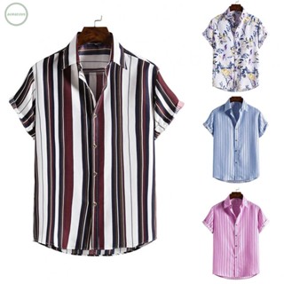 GORGEOUS~Men Shirt Button Down Shirts Casual Dress Fitness Hawaiian Up Short Sleeve