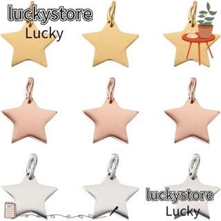 Lucky จี้สเตนเลส รูปดาว สีทอง สีเงิน สีโรส สีทอง สําหรับทําเครื่องประดับ สร้อยข้อมือ DIY