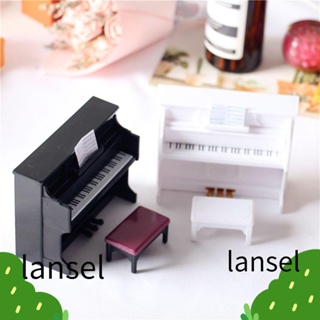 Lansel เครื่องดนตรี โมเดลเปียโน ไมโครโฟน สเกล 1/12 อุปกรณ์เสริม สําหรับตกแต่งบ้านตุ๊กตา