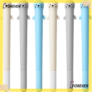 Forever เคสปากกาเจล ซิลิโคนนิ่ม 0.5 มม. สีเทา สีดํา สําหรับสํานักงาน 6 ชิ้น