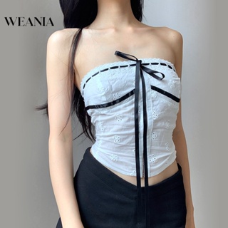 Weania เสื้อสายเดี่ยว ผ้าแจ็คการ์ด เซ็กซี่ สําหรับผู้หญิง