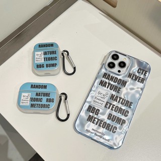 เคสหูฟังบลูทูธไร้สาย TPU แบบใส เนื้อแมตต์ ลายฉลาก สีฟ้า สําหรับ AirPods 1/2 3 Pro2 2022